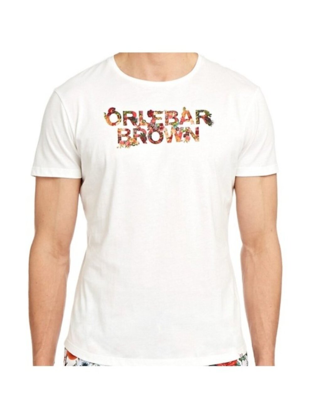 Orlebar Brown White Wild Roses Logo T-Shirt Men’s XL $145